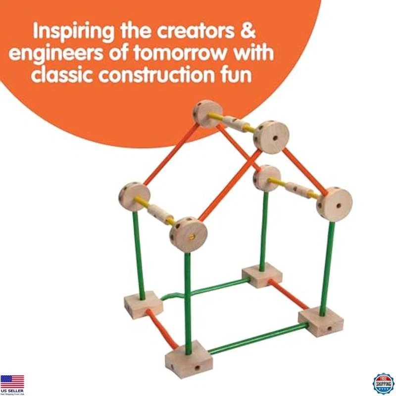 Classic Wood Construction Toy Set, 70 Pieces, Ages 3+, Creative Building Fun - Image 3 of 4