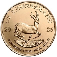 Gold Coin South Africa Krugerrand 2026 - Bullion Coin - 1/2 oz BU 4367.26 per troy oz