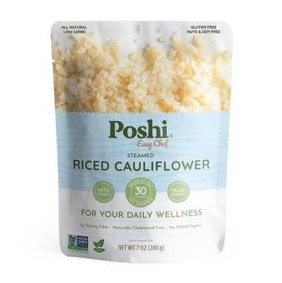 Riced Cauliflower 7oz - Low Calorie, Gluten Free, All Natural - Ready to Eat