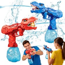 Electric Water Gun 2 Pack for Adults and Kids, Light Up Automatic Squirt Gun GRN