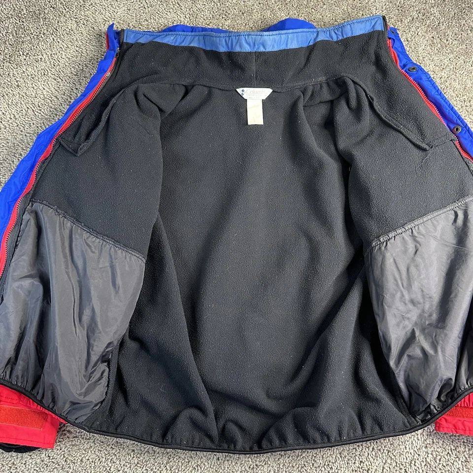 Vintage Columbia Bugaboo Jacket Mens Large Red Blue Fleece Lined 90s Ski Coat - Image 4 of 4