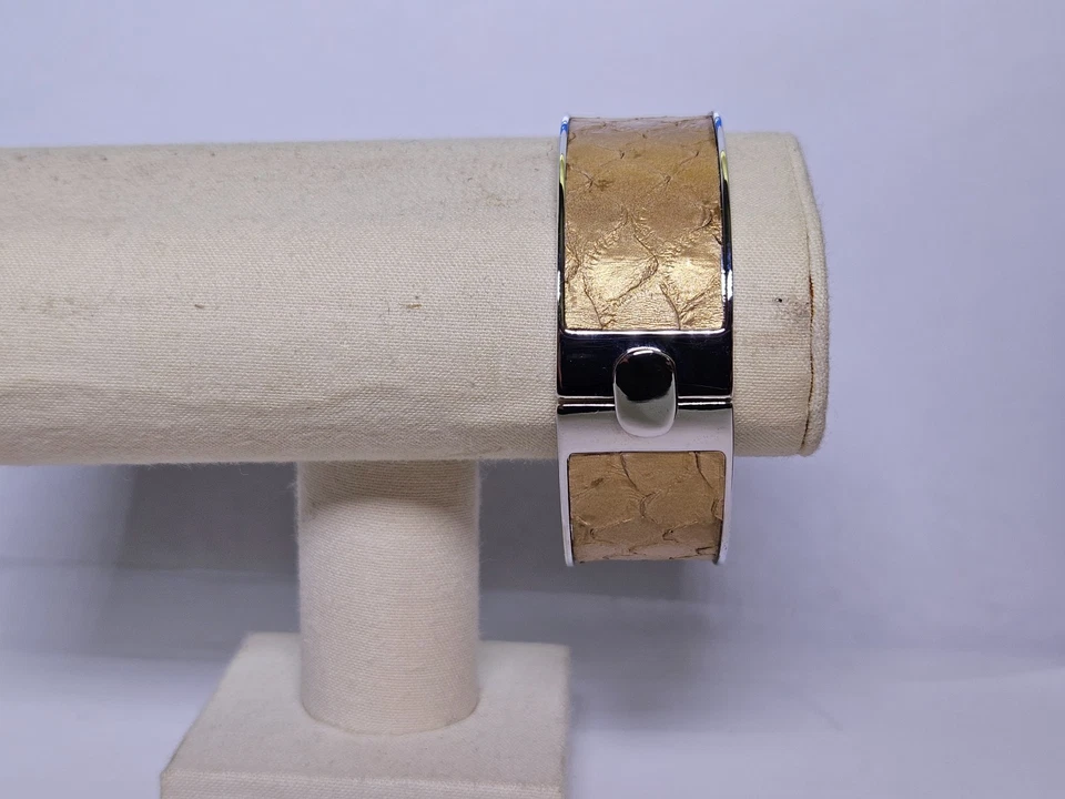 Brazalete serpiente dorado rodio Foto 2 de 3