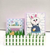 Card Kit  Easter Rabbit Side  Step Cards Total 4 cards and envelopes