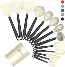 14PC Silicone Kitchen Cooking Utensils Set w/ Holder Heat-Resistant,Food-Grade