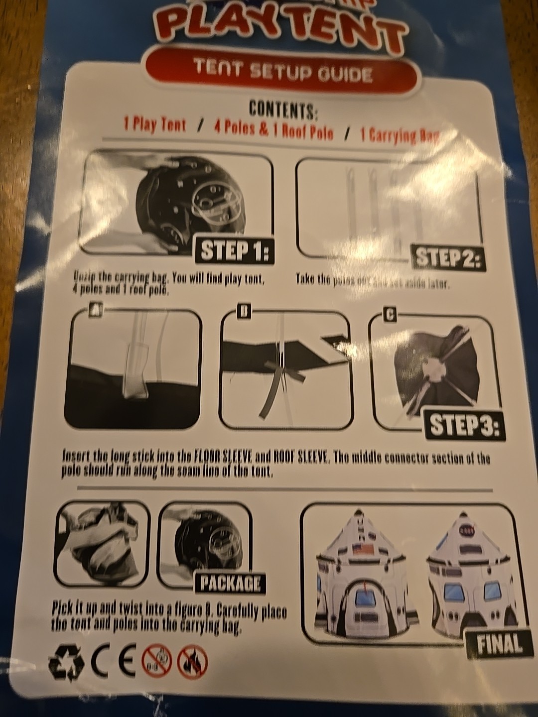 Rocket Ship Play Tent Pop up Play Tent Kids Indoor Outdoor Spaceship Playhouse