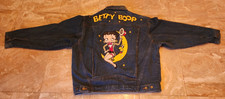 Betty Boop American Toons Excelled Vintage Leather Patch Denim Jean Jacket XL