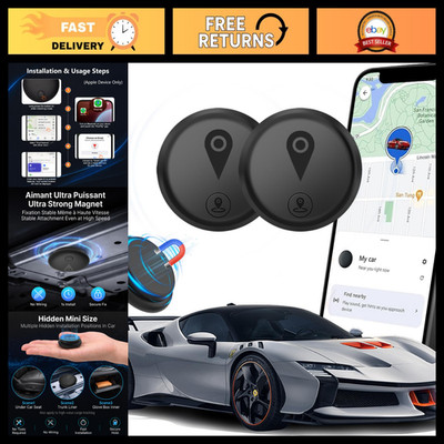 Mini Portable GPS Tracker for Vehicles - 2 Pack, Magnetic, No Monthly Fee, iOS O