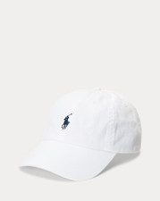 Polo Ralph Lauren Cotton Chino Baseball Cap White/Navy, Adjustable