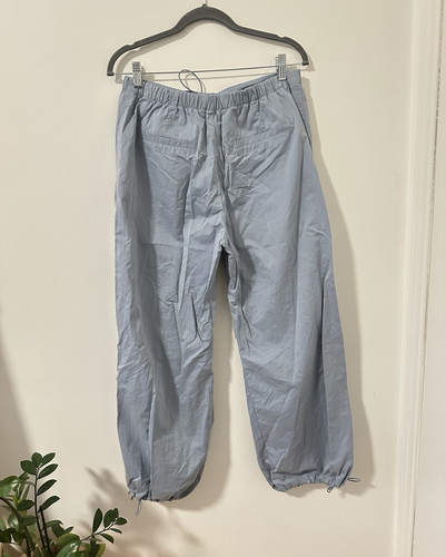 PastelBlue Solid Jogger Pants Drawstring Elastic Waist