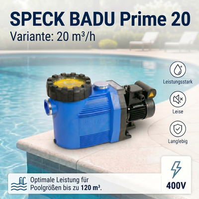 Speck BADU Prime 20 Poolpumpe 400V Filterpumpe 20m³/h Umwälzpumpe bis 120m³