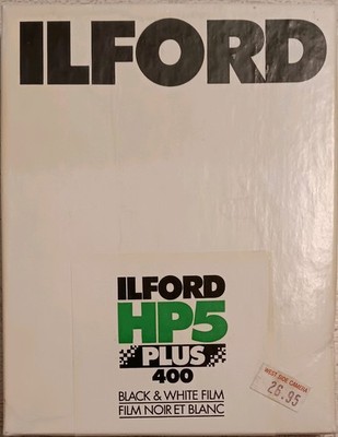 Ilford HP5 400 Plus B&W Negative Film 4x5 25 Sheets Large Format