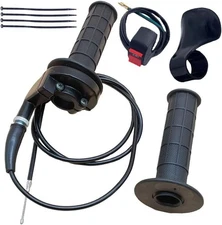 Auto-Moto Handle Bar Throttle Grips Grip +Throttle Cable +Throttle Housing Clamp