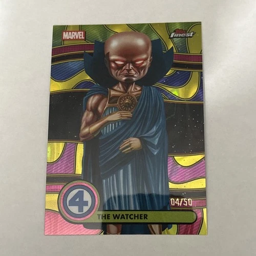 2026 Topps Finest Marvel Fantastic 4 The Watcher Blacklight Gold Ref /50 PWE