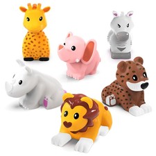 Tub Works Savanna Mold Free Bath Toys, 6 Pack Small, Vibrant Colors