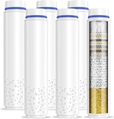 6 Pack Shower Filter for Handheld Shower Head,15 Stage Replacement Filters for