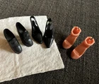 Three Pairs Of Vintage Squishy Barbie Doll Shoes, Unmarked, Pilgrim And Heels