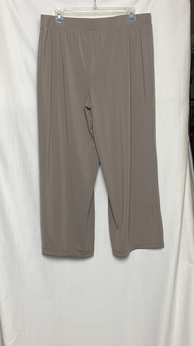 H by Halston Petite Jet Set Fly-Away Wide Leg Pant Size L Taupe (Iron) *H - Picture 4 of 7