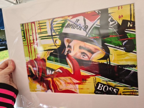 Ayrton Senna Portrait F1 Racing motorsport Mounted Picture Print Wall Art A4 - Picture 2 of 3