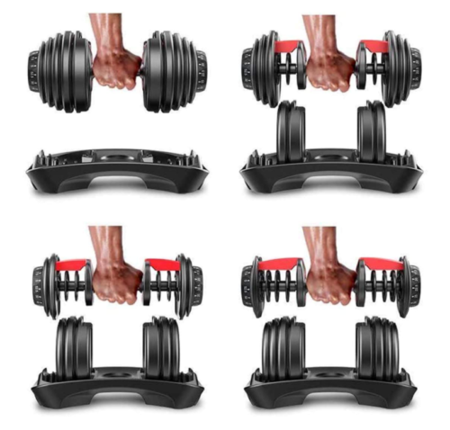 80kg Adjustable Dumbbell w Stand GYM Exercise Equipment Weight Fitness 2x40kg - Picture 3 of 12