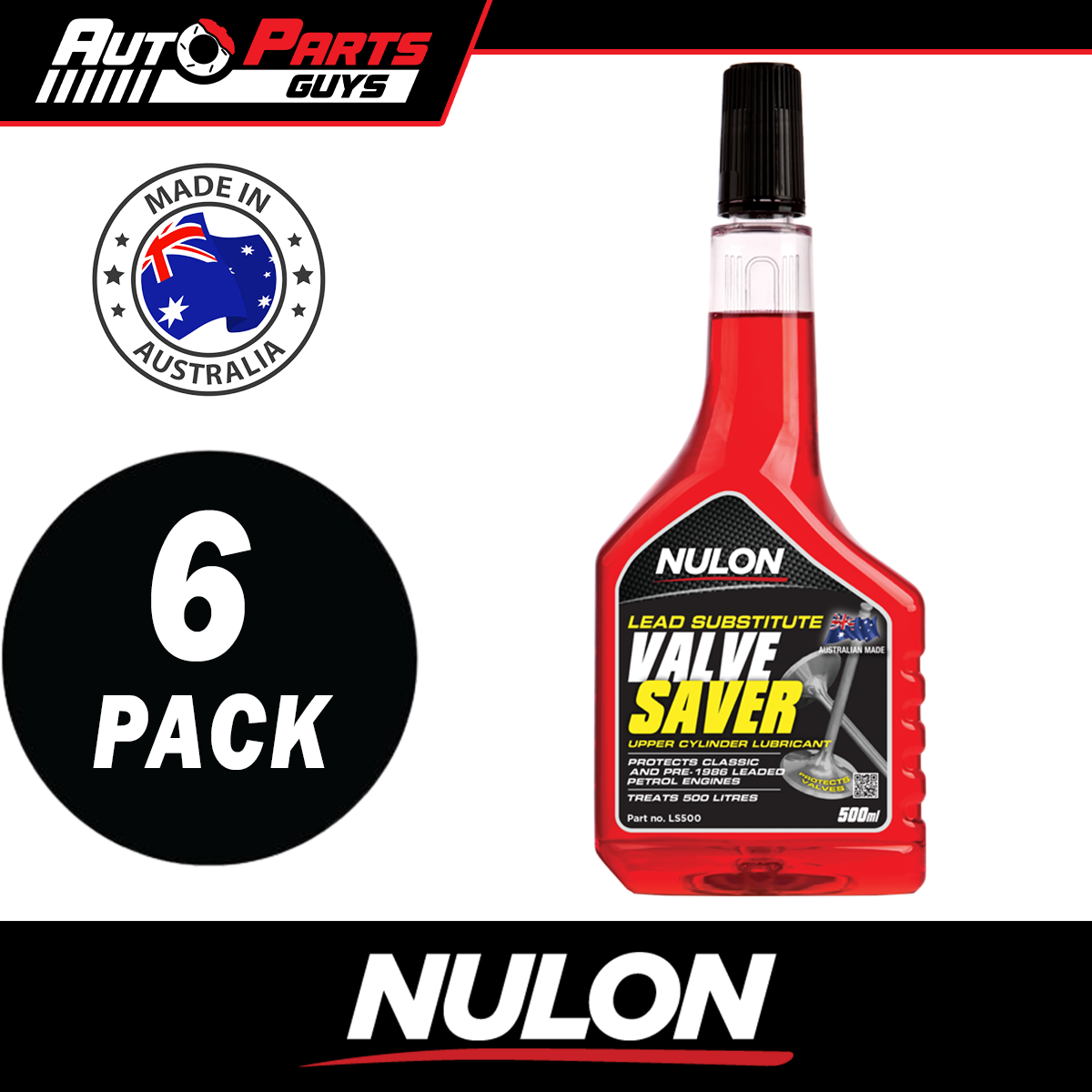 Nulon Lead Substitute Valve Saver for Leaded Petrol Engine 500ml 6 PACK