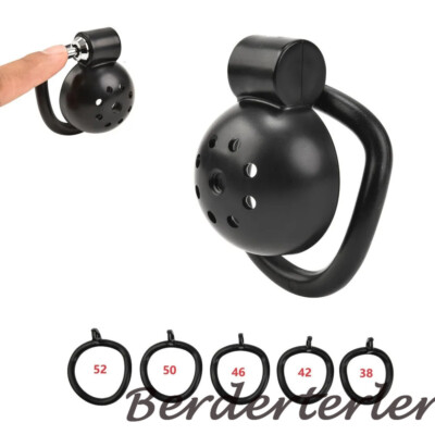 NEW Design Male Chastity Device Click&Lock Cage 5 Rings with Tube Chastity Cage