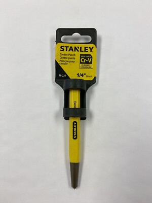Stanley Center Punch, 16-227, 1/4'' Punch 6mm High Grade Chrome Vanadium - New