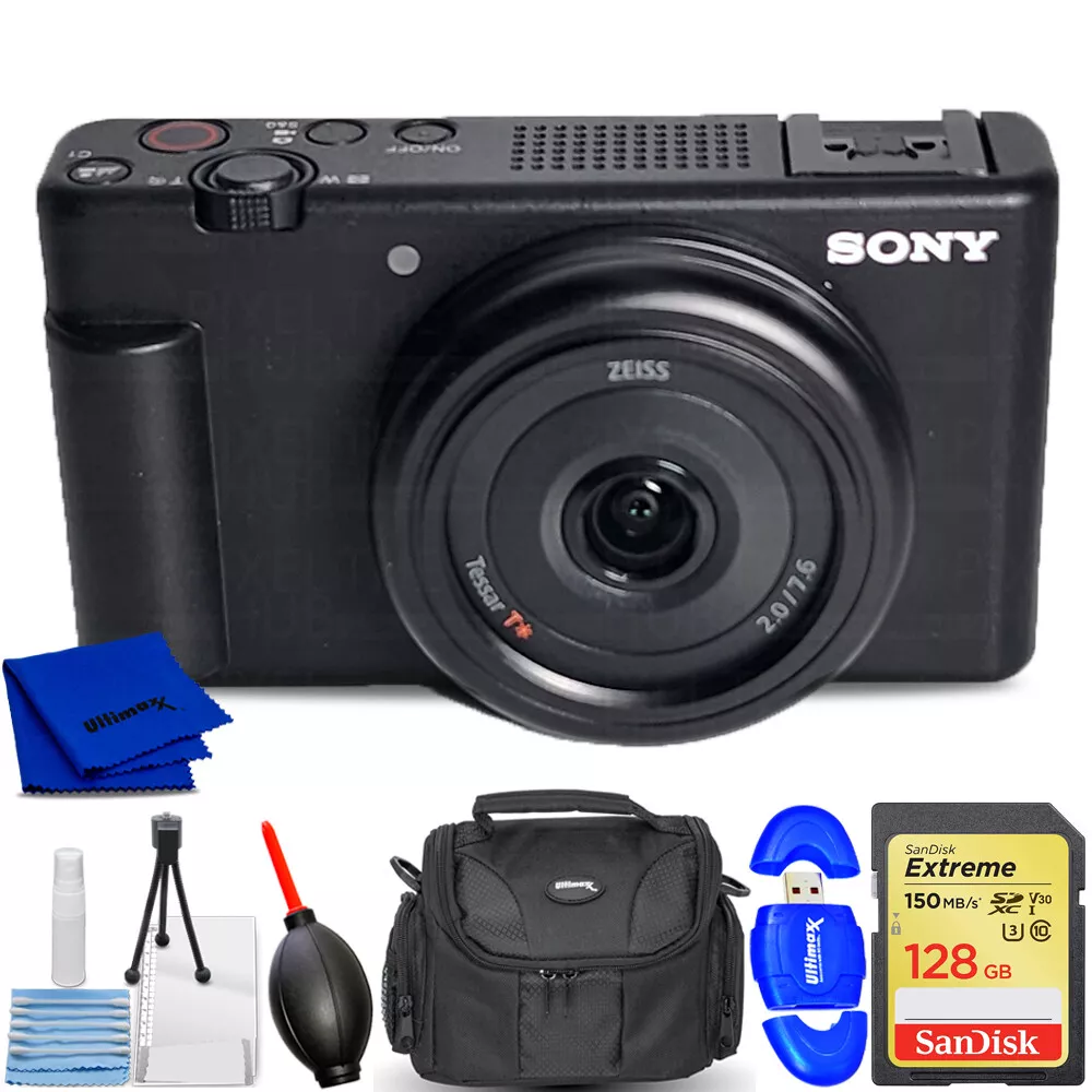 Sony ZV-1F Vlogging Camera (Black) ZV1F/B - 7PC Accessory Bundle