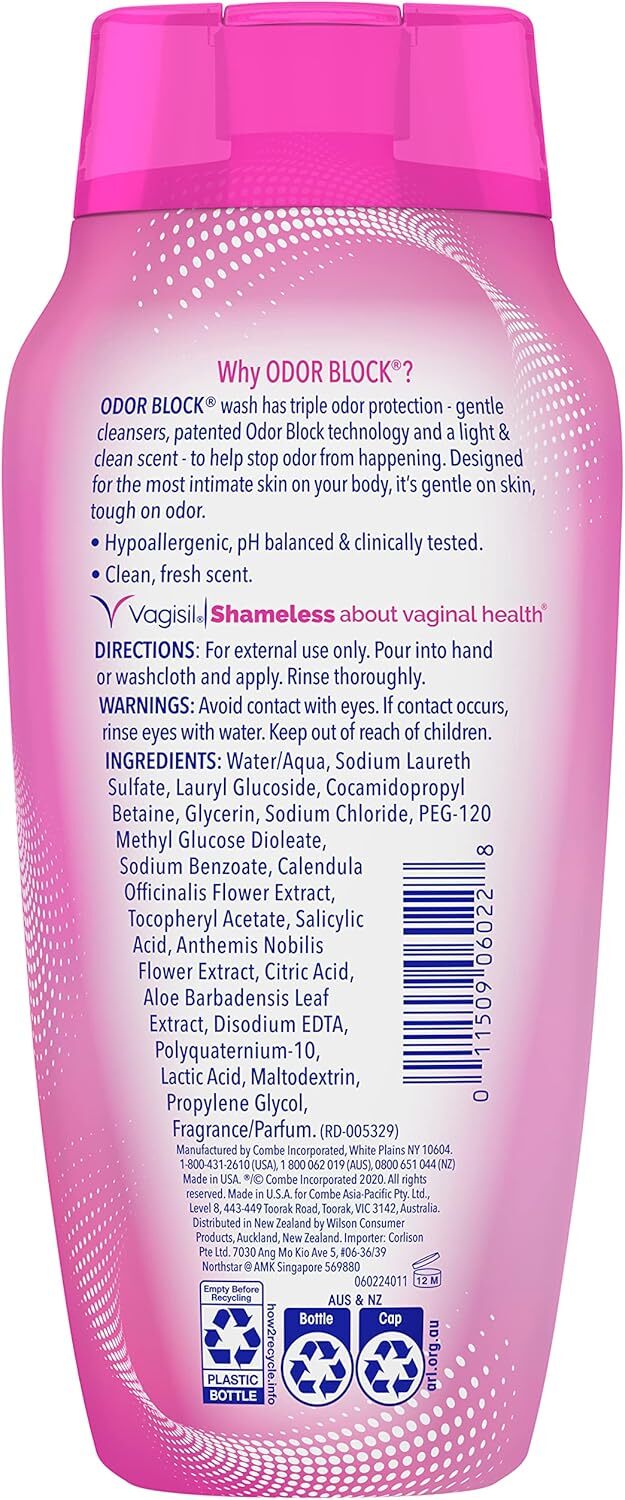 Vagisil Feminine Wash for Intimate Area Hygiene, Odor Block, 12 oz, (Pack of 1)