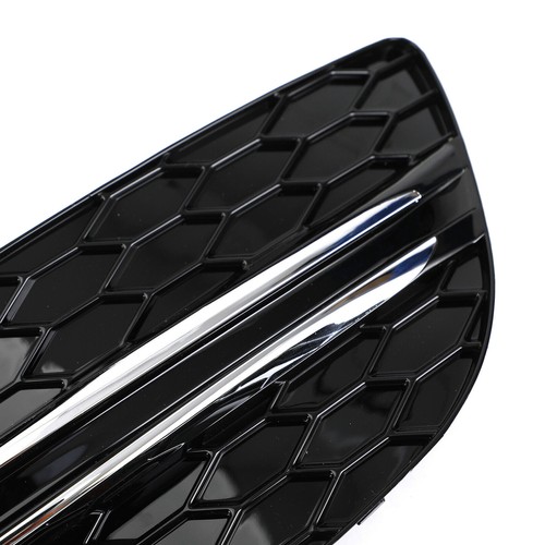 Black Chrome Front Fog Light Air Vent Grille Cover For Benz W205 2015-2018 - Picture 5 of 13