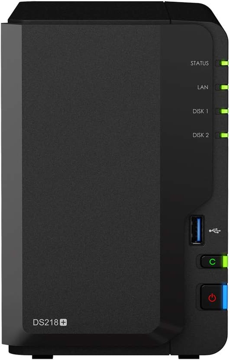 Synology Diskstation DS218+ Mini Desktop NAS Server, Intel Celeron