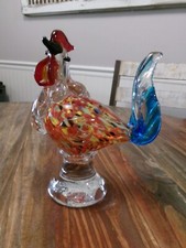 Murano Style Art glass Colorful Rooster Figurine
