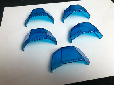 Lego 5 x Trans-Dark Blue Windscreen 8x3 1/2 x4 1/6 Half Octagonal Aquanauts