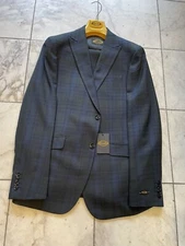 NWT Versailles By STEVEN LAND Men's Multi Color Vested Plaid Suit Modern Sz. 42L