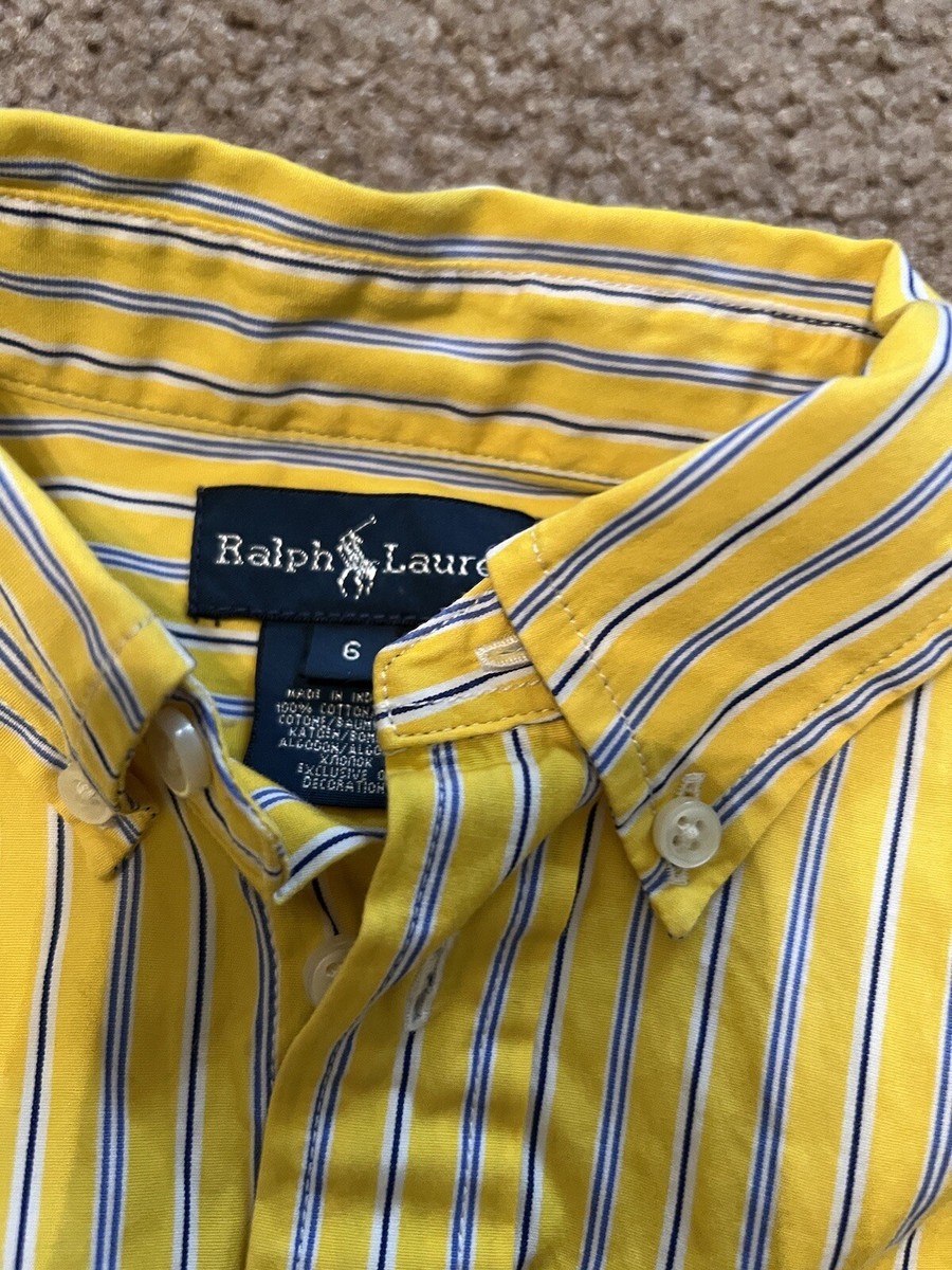Ralph Lauren Shirt boys size 6 Yellow Striped Long Sleeve Ralph Lauren Shirt boys size 6 Yellow Striped Long Sleeve