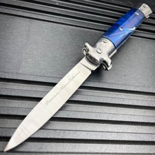 9" Blue Premium Classic Everyday Carry Tactical Spring Assisted Pocket Knife