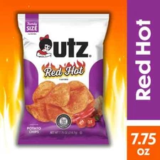 Utz Red Hot Potato Chips, 7.75 oz. Family Size Bags X2