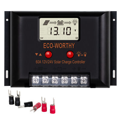 60A Solar Laderegler Batterieregler 12V 24V LCD Anwendbar SLA/GEL/LI/FLD