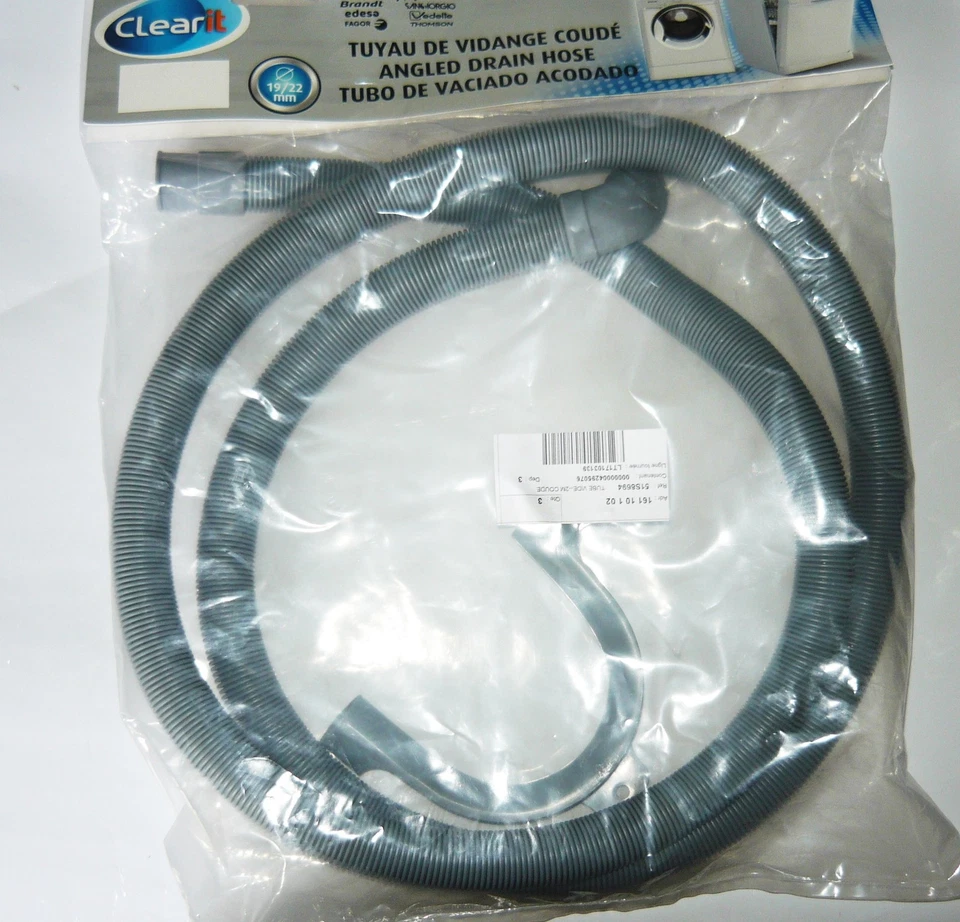 Tuyau de Vidange Coudé - 19/22 mm L=2m Clearit 51S8694