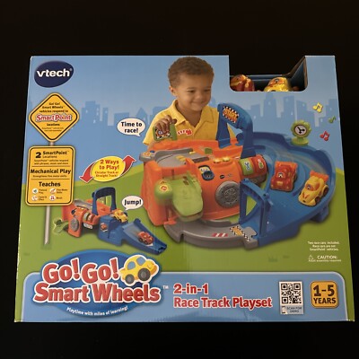 VTECH Go! Go! Smart Wheels 2-in-1 Race Track Playset with 2 Cars ~ NEW