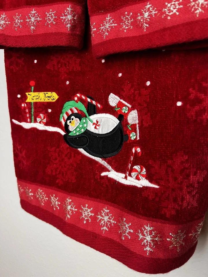 Набор полотенец Christmas Winter Penguin Saturday Knight ограниченное издание - 100% хлопок 3 шт. - Изображение 3 из 4