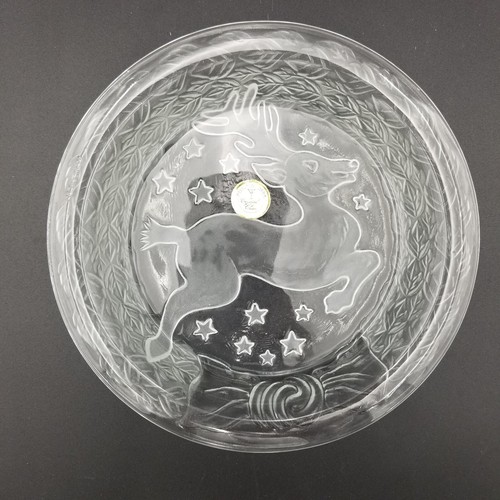 Celebrations Christmas Clear Glass Frosted Reindeer Candle Holder 8" - Picture 2 of 6