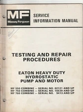 Massey-Ferguson 550 750 760  Testing  Hydrostatic Pump  Information Manual