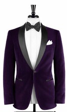 Men Purple Smoking Jacket Designer Elegant Luxury Tuxedo Party Wear Coats