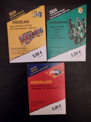 3x Groundhopping Event Greiz 23.03.2024 used Tickets 1.FC Greiz Bad Lobenstein