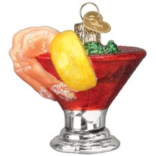 Old World Christmas Glass Tree Ornament, Shrimp Cocktail With OWC Gift Box 