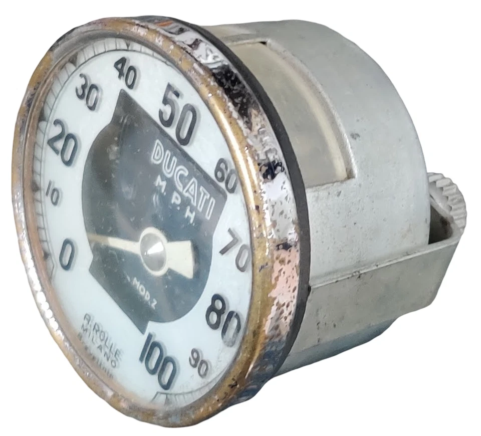VELOCÍMETRO DUCATI MONOALBERO 98 100 125 160 175 200 250 A. ROLLE MILANO 60MM - Imagen 2 de 4