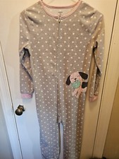 Carter's Girl's 1 Piece Soft Fleece Pajamas - Front Zip- Size 8