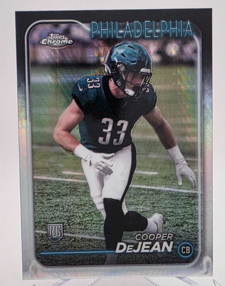 2024 Topps Chrome #232 Cooper DeJean Prism Refractor Rookie Card Eagles!