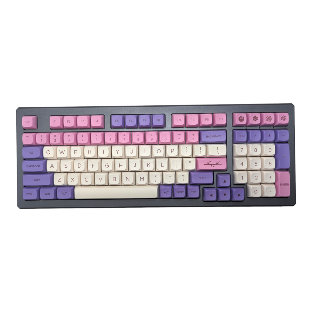 HiUM l keycaps パープルエッジ XDA Purple Sakura PBT XDA Keycap Set ( 137pc ) For Mechanical Keyboard