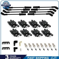 8 Pack UF413 Square Ignition Coil & Spark Plug Wire For Chevy GMC 4.8L 5.3L 6.0L